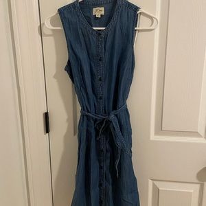 Jcrew Chambray Button Dress with Belt